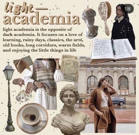 Journals Photography, Types Of Academia, Woman Energy, Light Acadamia, Light Academia Decor, Art Academia, Classic Academia, Aesthetic Types, Outfit Boards