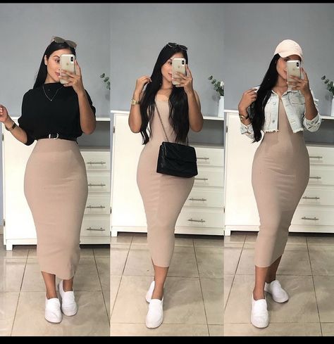 Mua Outfits Black Casual, Classy Modest Outfits Casual, Modest Spring Outfits Black Women, Long Skirt Outfits For Summer Casual, Spring Outfits For Church, Casual Midi Dress Outfit, Wearing Vs Styling Outfits, Modest Spring Fashion, Women Church Outfits