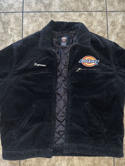 SUPREME DICKIES Corduroy Work Jacket Dickies X Supreme, Supreme Jacket, Youtube Logo, Work Jacket, Men's Outerwear, Work Jackets, Mens Outerwear, Light Jacket, Work Wear