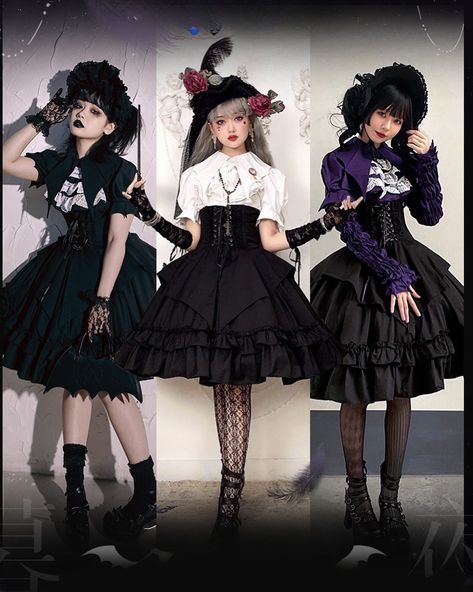 👀Gothic Lolita outfit: shirt with detachable sleeves and jabot tie in 5 colors+ skirt. 👉Search 'ANDE-005' on devilinspired.com #devilinspired #gothic #gothicfashion #gothicoutfit #lolitacoord #lolitafasion #gothicgirl Lolita Outfit, Lolita Outfits, Detachable Sleeves, Gothic Girls, Gothic Outfits, Gothic Lolita, Gothic Fashion, Body Types, Outfit Inspirations