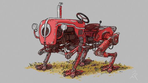 Mech Suit, Character Sketches, Giant Robots, Art Station, Vehicle Design, Dieselpunk, Rat Rod, Owl House, Tractor