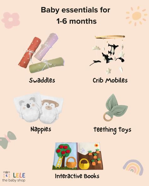 👶✨ For those precious first 1-6 months, having the right essentials can make all the difference! Here are some must-haves for your little one’s early months: Soft Swaddles: Keep your baby cozy and secure. Gentle Crib Mobiles: Stimulate and soothe during nap time. Comfortable Nappies: Keep your baby dry and happy. Safe Teething Toys: Help ease those teething pains. Interactive Books: Stimulate early learning and bonding. Explore our range for all these essentials, including our cozy swaddle... Newborn Toys 1 Month, Crib Mobiles, Newborn Toys, Interactive Book, Crib Mobile, Teething Toys, Baby Essentials, Nap Time, 1 Month