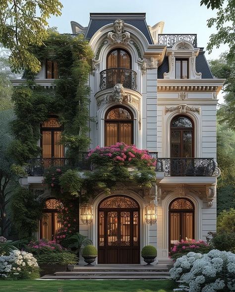 Mini Chateau, Italianate Mansion, Old Money Interior Design, Old Money Interior, Italianate House, Sky Window, Parisian House, Mansion Exterior, Amazing Houses