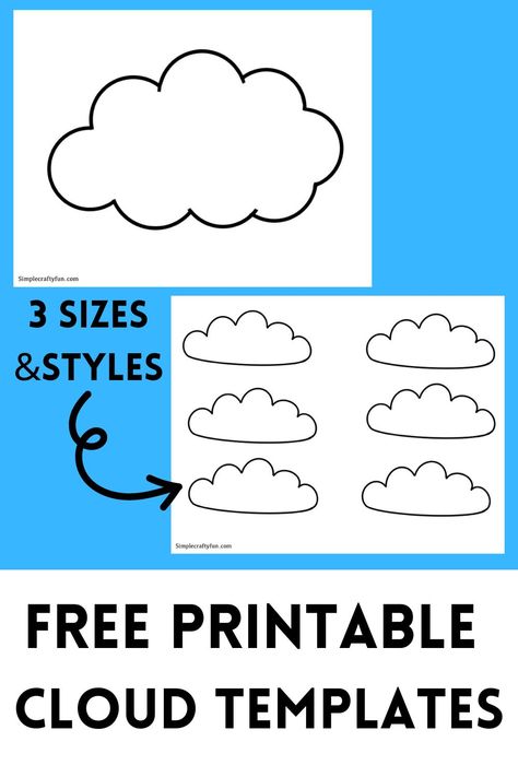 Free Printable Cloud Template Shapes - Cloud Template Free Printable, Printable Cloud Template, Cloud Crafts, Sun Template, Cloud Outline, Cloud Activities, Cloud Template, Cloud Craft, Cloud Stencil