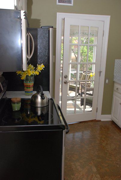 Kitchen Tour: Courtney and Andy's Cottage Galley. Like the french door to patio. Exterior Kitchen Doors, Single Patio Door, Single French Door, French Doors Bedroom, Small Kitchen Renovations, Kitchen Tour, Exterior Doors With Glass, French Doors Exterior, French Doors Patio