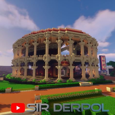 Minecraft Roman Villa, Arena Minecraft Build, Minecraft Gladiator Arena, Minecraft Rome Builds, Pillar Design Minecraft, Ancient Greece Minecraft, Greek Architecture Minecraft, Minecraft Colloseum Build, Minecraft Landmarks