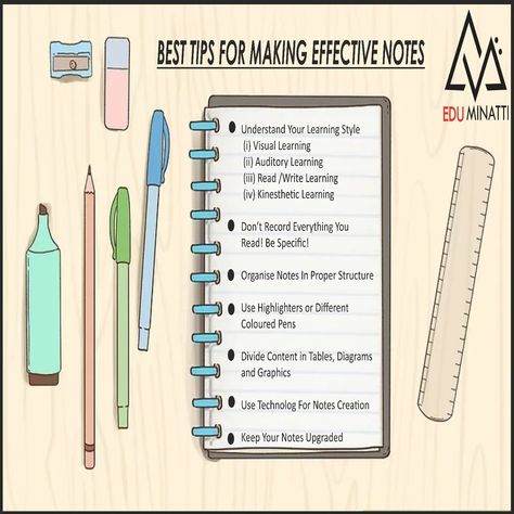 Note-making can become your saviour for that quick last-minute revision! So how to make some brilliant notes that summarise all the important topics? Here are some tips! #eduminatti #notemaking #notes #examprep #notemakingtips Effective Notes, Note Making, Kinesthetic Learning, Visual Learning, Exam Prep, Learning Style, Colored Pens, Reading Writing, Understanding Yourself