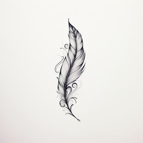 Photo stylo et plume de tatouage de tona... | Premium Photo #Freepik #photo #fond-blanc #art-nouveau #noir-blanc #haute-resolution Two Feather Tattoo Design, Feather Shoulder Tattoos, Feather Tattoo Ideas For Women, Feather Tattoo Art, Pegasus Tattoos, Plume Tattoo, Tattoo Plume, Feather Tat, Quill Tattoo