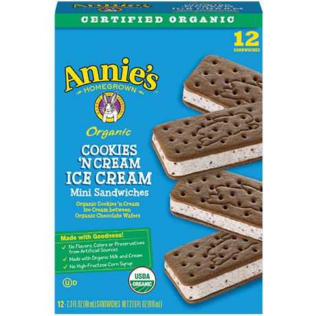 Frozen Snacks | Ice Cream, Bagels & More | Annie's Homegrown Frozen Snacks, Cookies And Cream Ice Cream, Annies Homegrown, Organic Cookies, Instant Breakfast, Frozen Snack, Cream Ice Cream, Organic Snacks, Mini Sandwiches