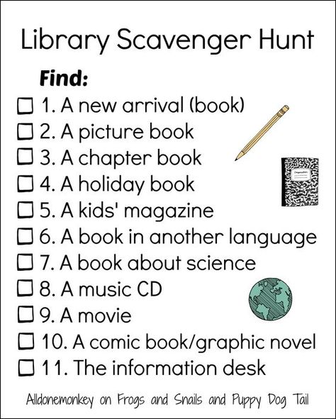 Love this Library Scavenger Hunt to help kids get to know where they can find various items!: Library Olympics, Library Scavenger Hunt, Passive Programming Library, Passive Programming, Library Orientation, Passive Programs, Library Lesson Plans, Library Games, Teen Library