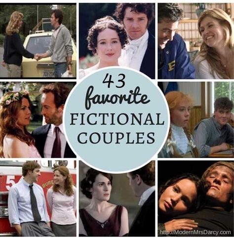 In honor of Valentine's Day, let's talk about our favorite fictional couples. Famous Fictional Couples, Cute Fictional Couples, Literary Couples, Fictional Couples, Literary Classics, Jim Pam, Fun List, Couples Book, Tv Couples