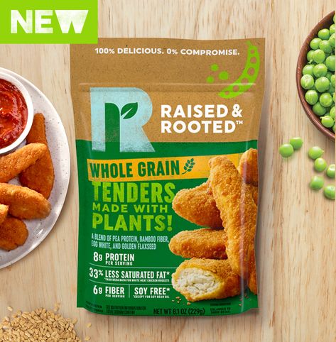 Plant-Based Nuggets Made With Pea Protein | Raised & Rooted Plant Based Chicken, Plant Based Burger, Meatless Chicken, Plant Based Products, Burger Chicken, Vegetable Cutlets, Chicken And Sausage, Plant Based Burgers, Veggie Dinner