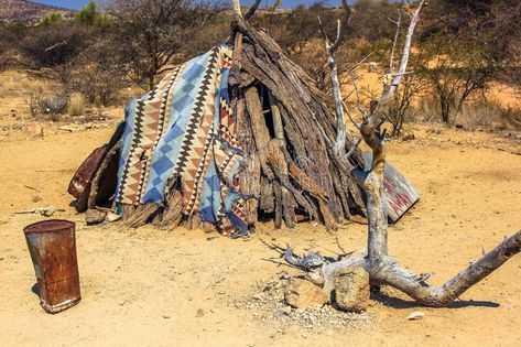 Primitive shelter. Makeshift shelter waiting for better time in Namibia desert, , #AFFILIATE, #Makeshift, #waiting, #Primitive, #shelter, #desert #ad Garden Shelter Ideas, Primitive Shelter, Namibia Desert, Garden Shelter, Shelter Ideas, Survival Shelter, Cabin Camping, Camping Locations, Survival Camping