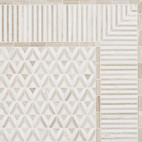 Monroe Collection | TileBar.com Cream Backsplash, Beige Tile, Tile Trends, Beige Marble, Marble Mosaic Tiles, Marble Look Tile, Photoshop Textures, Bold Patterns, Mosaic Flooring