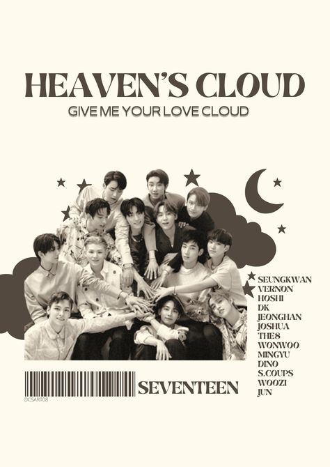 Seventeen Heavens Cloud Wallpaper, Svt Graphic Poster, Heavens Cloud Seventeen Wallpaper, Kpop Prints Seventeen, Subtle Seventeen Poster, Heaven's Cloud Seventeen, Svt Poster Prints, Kpop Posters Seventeen, Seventeen Wall Prints