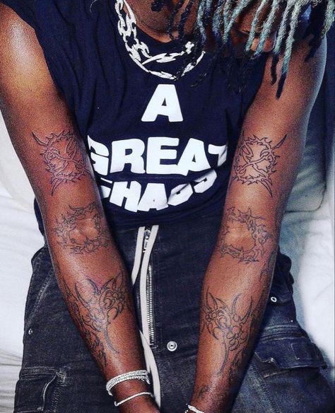 Chaos Tattoo, Punk Tattoos, Body Tattoo Design, X Tattoo, Hand Tats, Ken Carson, Tattoos For Black Skin, Rap Aesthetic, Tattoo Flash Art