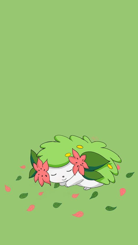 Shaymin Wallpaper, Shaymin Pokemon, Relaxing Wallpaper, Pokémon Wallpaper, Grass Type Pokemon, Pokemon Backgrounds, Grass Type, Phone Backgrounds, Favorite Character