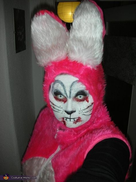 Killer Rabbit Costume Rabbit Halloween Costume, Rabbit Halloween, Liquid Latex, Rabbit Costume, Homemade Costume, Costume Works, Pink Costume, Homemade Costumes, Costume Contest