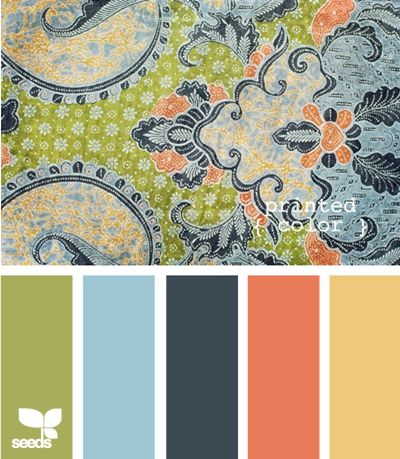 Lime Green, Pale Blue, Navy, Muted Orange, Coral and Muted Yellow Spring Color Scheme Palette Design Seeds, Design Planning, Colour Schemes, Color Pallets, My New Room, Room Colors, Color Themes, 인테리어 디자인, Design Branding