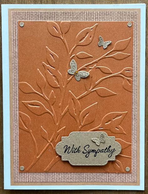 Sympathy Card Ideas Handmade, Thanksgiving Cards Stampin Up Ideas, Diy Sympathy Cards, Burlap Card, Cards Sympathy, Handmade Greeting Card Designs, Fall Greeting Cards, Sympathy Cards Handmade, Hand Stamped Cards