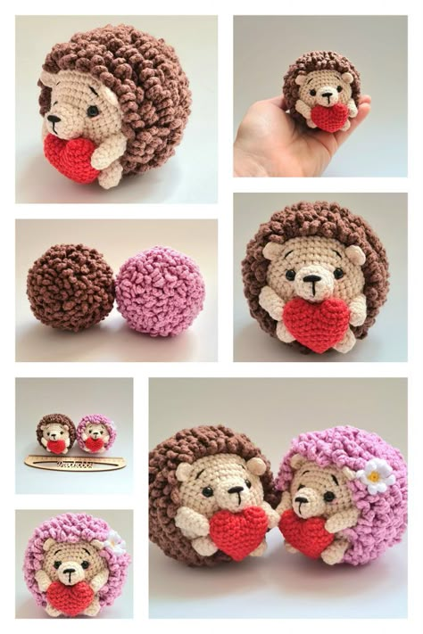 Crochet Hedgehog Pattern, Amigurumi Projects, Crochet Cute Keychain Free Pattern, Hedgehog Free Crochet Pattern, Valentine Amigurumi Free Pattern, Free Crochet Patterns Amigurumi Animals Keychains, Crochet Valentines Amigurumi, Valentine Amigurumi, Amigurumi Hedgehog