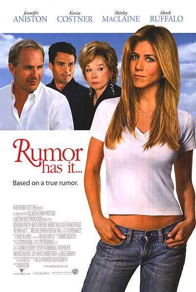 Rumor Has It Movie, Breathe Movie, It Poster, It Movie, Jennifer Aniston Hot, Out Of My League, Rumor Has It, Kevin Costner, Rachel Green