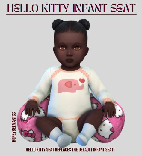 Infant Cc, Lotes The Sims 4, Infant Seat, Sims Baby, Cc Mods, Hello Kitty Baby, Kitty Clothes, Sims 4 Children, The Sims 4 Packs