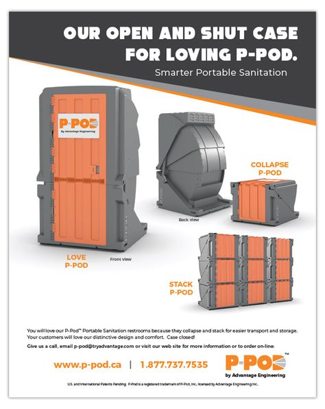 Collapsible P-Pod | The portable, foldable restroom, storing 3x the units in same space. Outdoor Urinal, Eco Roof, Small Pickup Trucks, Portable Restrooms, Portable Bathroom, Portable Shelter, Waste Tanks, Camping Toilet, Stall Designs