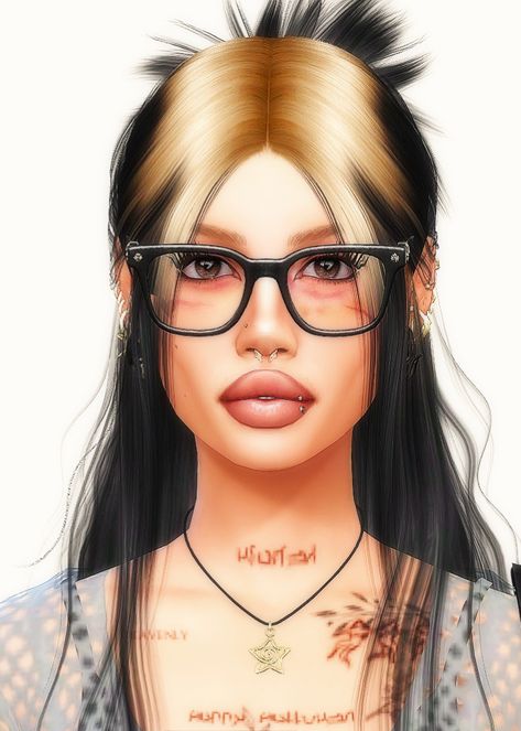 lizz’ Skunk Hair Sims 4 Cc, Sims 4 Cc Girl Hair, Skunk Hair, Skunk Stripe, Save File, Sims 4 Cc, Sims 4, Lookbook, Hair