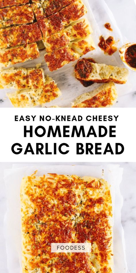 Homemade Cheesy Garlic Bread, Garlic Bread From Scratch, Best Garlic Bread Recipe, Garlic Bread Sticks, Easy Garlic Bread Recipe, Quick Appetizer Recipes, Cheesy Garlic Bread Recipe, Cinnamon Bun Recipe, Cheese Bread Recipe