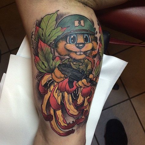 Conkers Bad Fur Day Tattoo, Conker Tattoo, Conkers Bad Fur Day, Nintendo Tattoo, Gaming Nintendo, Gamer Tattoos, Video Game Tattoo, Tattoo Back, Back Tattoos