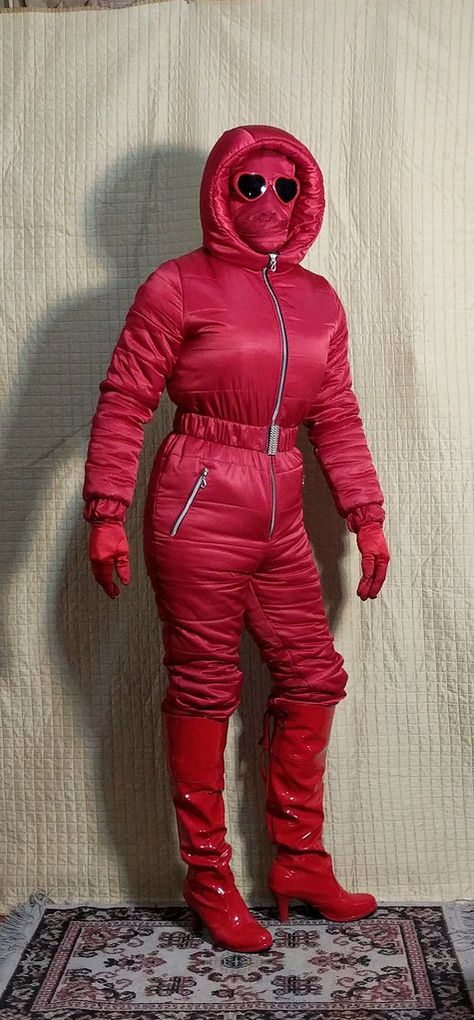 Fur-less Snowsuit | Kallie Scott | Flickr Catsuit Outfit, Snow Outfits, Women's Puffer Coats, Down Suit, Puffer Coats, Winter Suit, Snow Outfit, Nylon Pants, Mask Girl