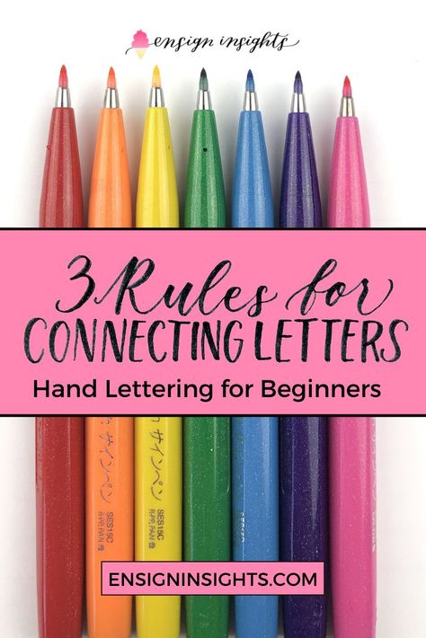 Some lettering connections can feel so tricky. These three basic rules and tips will help to improve your hand lettering. Ensign Insights has tips on hand lettering for beginners to help you in creating confidence, one letter at a time. Bujo Hand Lettering, Hand Lettering Tips And Tricks, How To Hand Letter Tutorials, Hand Lettering Crafts, Easy Hand Lettering For Beginners, How To Write Pretty, Stylish Writing Fonts Hand Lettering, Easy Lettering Styles Simple, Scrapbook Ideas For Beginners