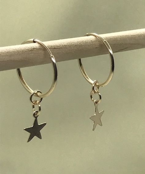 Ear Huggies, Star Hoop Earrings, Gold Star Earrings, Earrings Gold Hoop, Celestial Earrings, Earrings Star, Gold Filled Hoops, Hoop Earrings Gold, Earrings Ear