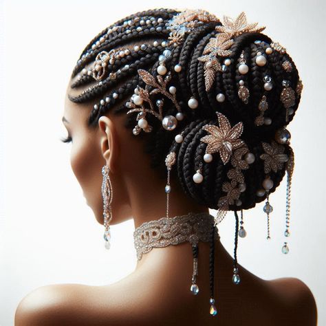 two-toned box braids hairstyle.
Made with AI @Copyright by អាណាចក្រសម្រស់ [[ Beauty Empire ]] 🇰🇭 Braids With Diamonds, Black Mermaid Hairstyles, Royal Hairstyles Black Women, Ancient Asian Hairstyles, Diamonds In Hair, Mystical Hairstyles, Braids With Jewels, Elegant Box Braids, Intricate Braided Hairstyles