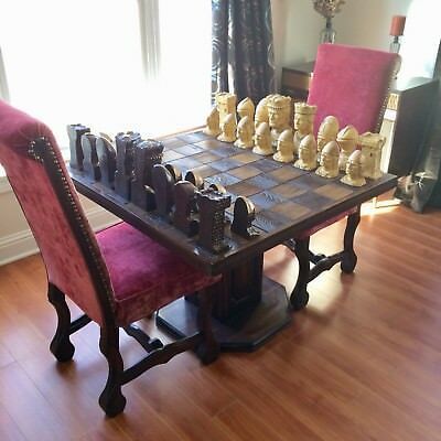 Red Velvet Chair, Large Chess Set, Richard Ii, Velvet Chairs, Game Room Bar, Chess Table, King Richard, Victorian Furniture, Velvet Chair