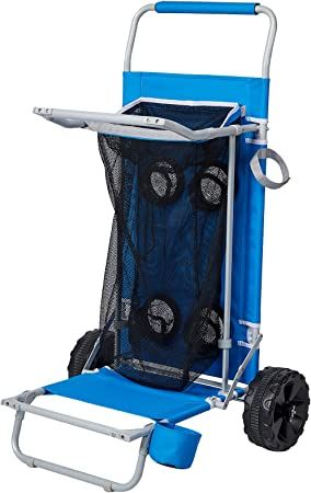 This big wheel folding convertible beach cart has mesh storage and four cup holders.  Its weight capacity is 100 lbs! Beach Wagon, Beach Cart, Big Wheels, Mesh Storage, Beach Stuff, Big Wheel, Trending Products, Beach Wears, Beach Wear