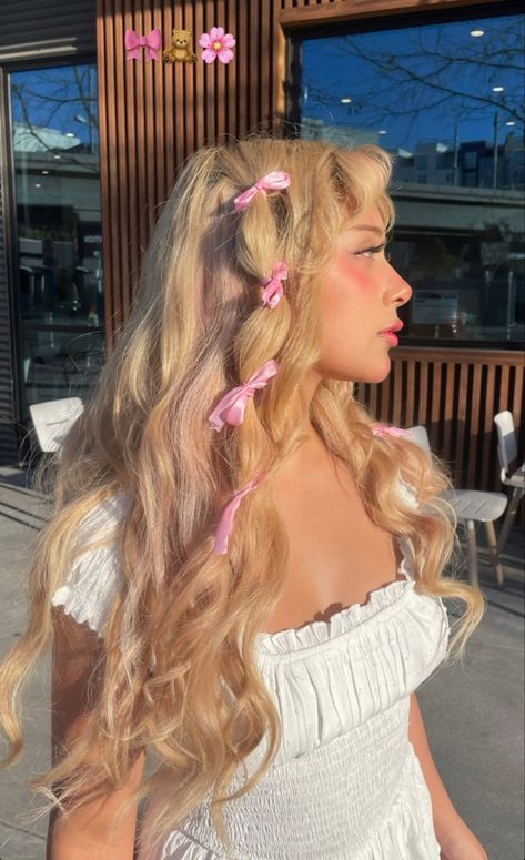 Ribbon Hairstyle, Ribbon Hair, Dream Hair, Aesthetic Hair, Gorgeous Hair, Pretty Hairstyles, Hair Looks, Hair Tutorial, Hair Inspo