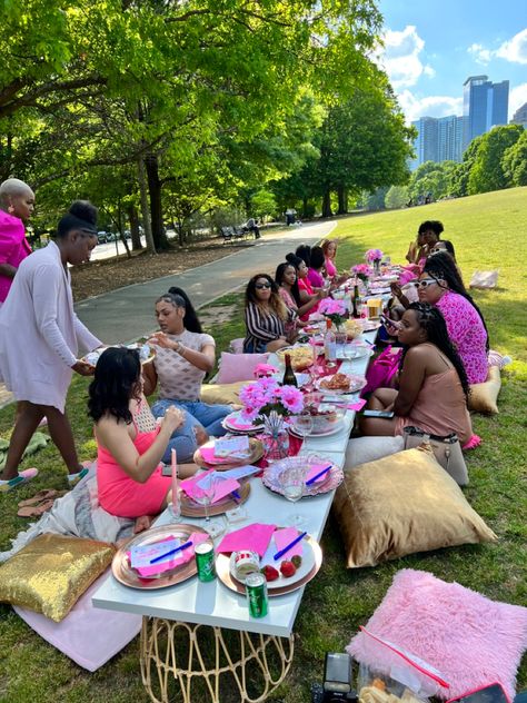 This was such an amazing influencer event 💓 #picnic #luxurylifestyle #lux #blackgirlmagic #blackexcellence Luxury Picnic Black Women, Yea Party Picnic, Picnic Ideas Black People, Influencer Event Decor, Wholesome Activities With Friends, Picnic Black Women, Picnic In The Park Ideas, Pink Picnic Ideas, Black Family Cookout