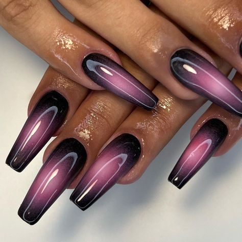 30 Trendy Airbrush Nails to Inspire You Mauve Nails, Airbrush Nails, Purple Nail Designs, Goth Nails, Grunge Nails, Purple Nail, Simple Acrylic Nails, Nail Swag, Air Brush