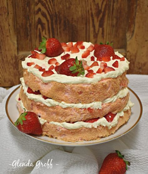 Strawberry Roundup! | Around the Family Table – Food. Fun. Fellowship Orange Flavoured Cake, Angel Food Cakes, Around The Family Table, Strawberry Angel Food Cake, Fresh Strawberry Cake, Angel Food Cake Pan, Impressive Desserts, Thm Desserts, Table Food