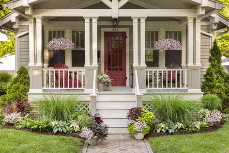 10 Ways to Boost Your Home's Curb Appeal with Flowers | Proven Winners Front Porch Plants, Full Sun Shrubs, Mailbox Landscaping, Porch Landscaping, Porch Plants, Raised Flower Beds, Window Box Flowers, Flower Bed Ideas, Front Landscaping