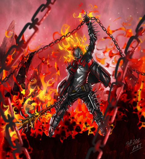 Ghost Rider Fanart, Ghost Rider Pictures, Badass Drawings, Human Male, Ghost Rider, Superhero Art, Marvel Dc Comics, Comic Artist, Dark Fantasy Art