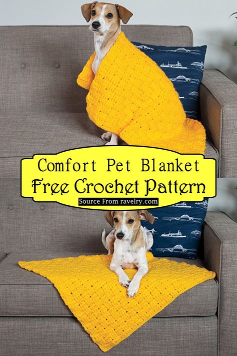 Comfort Crochet Pet Blanket Crochet Pet Blanket, Crochet Dog Blanket, Crochet Pet, Dog Sweater Crochet Pattern, Puppy Blanket, Basketweave Stitch, Crochet Dog Patterns, Crochet Rug Patterns, Animal Blanket