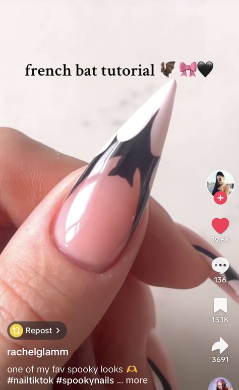 Bat Nail Art, Bat Nails Art, Bat Nails, Horror Nails, Beauty Hacks Nails, Hippie Nails, Anime Nails, Goth Nails, Nail Art Designs Videos