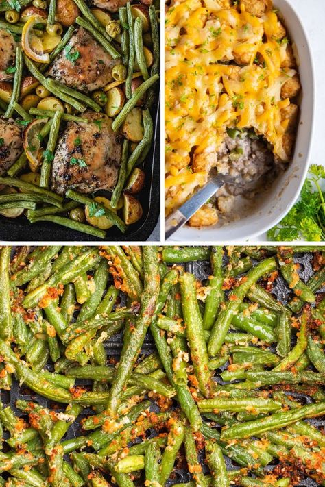 Green Beans In Crockpot, Cut Green Bean Recipes, Veggie Pot Pie Soup, Roasted Frozen Green Beans, Frozen Green Bean Recipes, Green Beans Recipes, Cooking Frozen Green Beans, Frozen Vegetable Recipes, Oven Green Beans