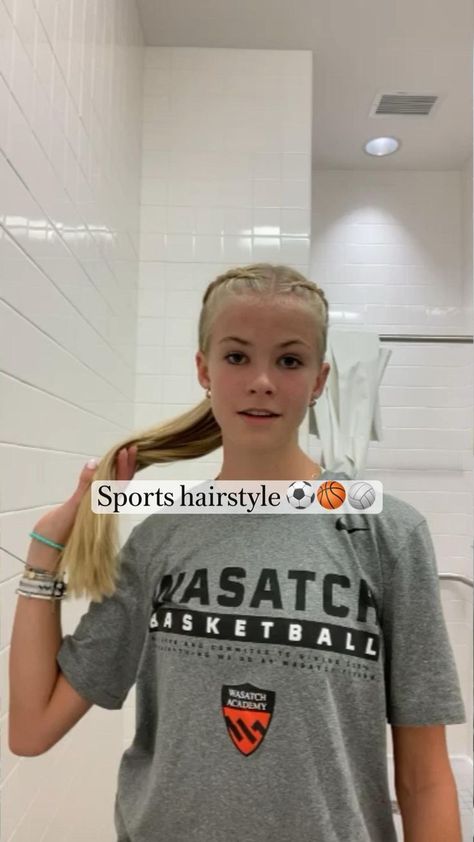 Cute Volleyball Hairstyles, Cute Sporty Hairstyles, Soccer Hairstyles, Soccer Hair, Preppy Hairstyles, Basketball Hairstyles, Softball Hairstyles, Hairstyle Examples, Cute Hairstyles For School