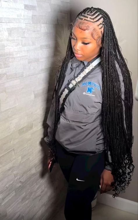 Pretty Braiding Hairstyles, Brading Hairstyles Teens, Hairstles For Black Girls Braids, Blaxk Girl Hairstyles Braids, Fulani Knotless Braids With Curls, Black And Blonde Fulani Braids, Black Protective Hairstyles Braids, Cute Black Girls Hairstyles Braids, Black Teenage Girl Hairstyles