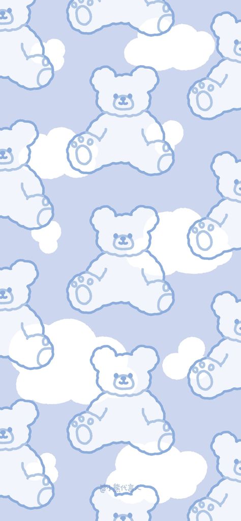 Blue Background Wallpapers, Teddy Bear Party, Teddy Bear Wallpaper, Blue Teddy Bear, Cute Wallpapers For Ipad, Couple Wallpaper, Bear Wallpaper, Fashion Art Illustration, Girls Cartoon Art