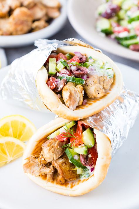 Instant Pot Greek Chicken Gyros with Tzatziki - FoodBlogs.com #gyros #greekfoodrecipes #greekfood #chicken #tzatziki #instantpot Instant Pot Greek Chicken, Greek Chicken Gyros, Gyro Recipe, Pot Recipes Healthy, Homemade Tzatziki, Ways To Cook Chicken, Chicken Gyros, Greek Chicken, Instant Pot Dinner Recipes